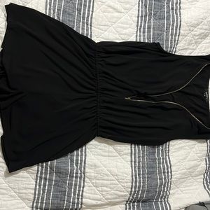 Simple black zip up romper
